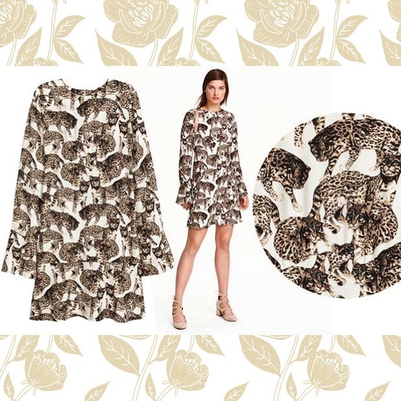 cat print dress h&m
